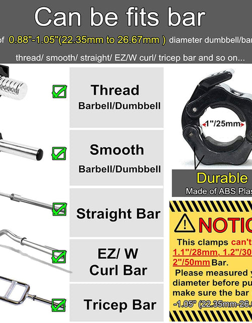 Load image into Gallery viewer, 25/50mm Spinlock Collars Barbell Collar Lock Dumbell Clips Barbell