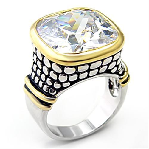Load image into Gallery viewer, 7X047 Reverse Two-Tone Brass Ring with AAA Grade