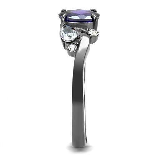 Load image into Gallery viewer, TK3169 - IP Light Black  (IP Gun) Stainless Steel Ring with AAA Grade