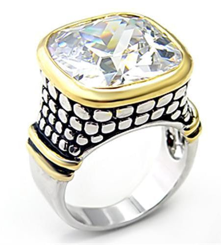 7X047 Reverse Two-Tone Brass Ring with AAA Grade