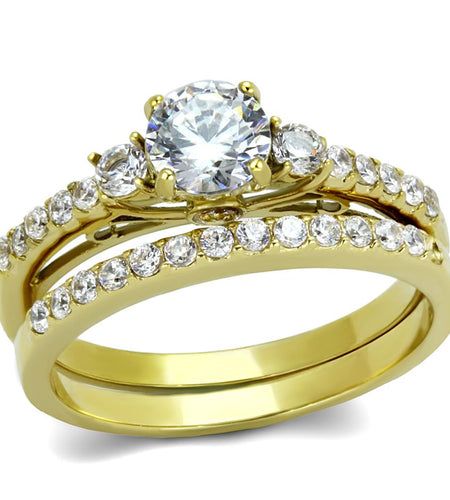 Women Stainless Steel Cubic Zirconia Rings TK2133